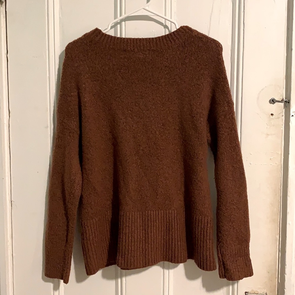 Medium Marled Rust Side Button Pullover Sweater - Picture 2 of 7